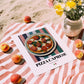 Pizza Caprese – Italian Pizza, Pizzeria Wall Art, unframed on coastal sand