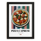 Pizza Caprese – Italian Pizza, Pizzeria Wall Art, in sleek black frame