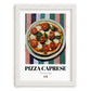 Pizza Caprese – Italian Pizza, Pizzeria Wall Art, placed in minimal white frame