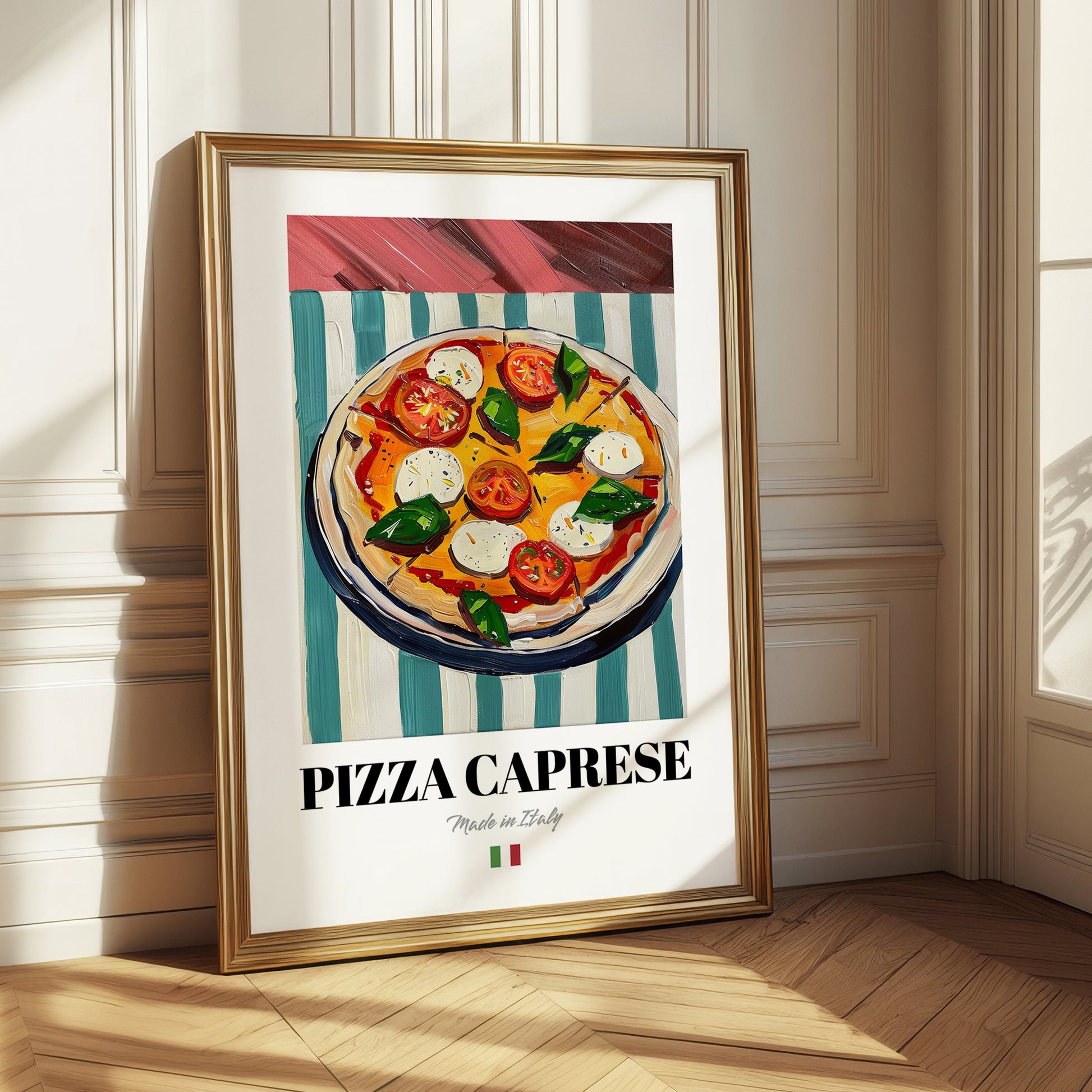 Pizza Caprese – Italian Pizza, Trattoria Illustration