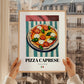 Pizza Caprese – Italian Pizza, Trattoria Illustration, styled in a charming Paris street view