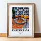 Amatriciana – Italian Pasta, Trattoria Illustration, in wooden frame leaning on the floor