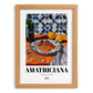 Amatriciana – Italian Pasta, Trattoria Illustration, set in oak frame