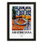 Amatriciana – Italian Pasta, Trattoria Illustration, in sleek black frame