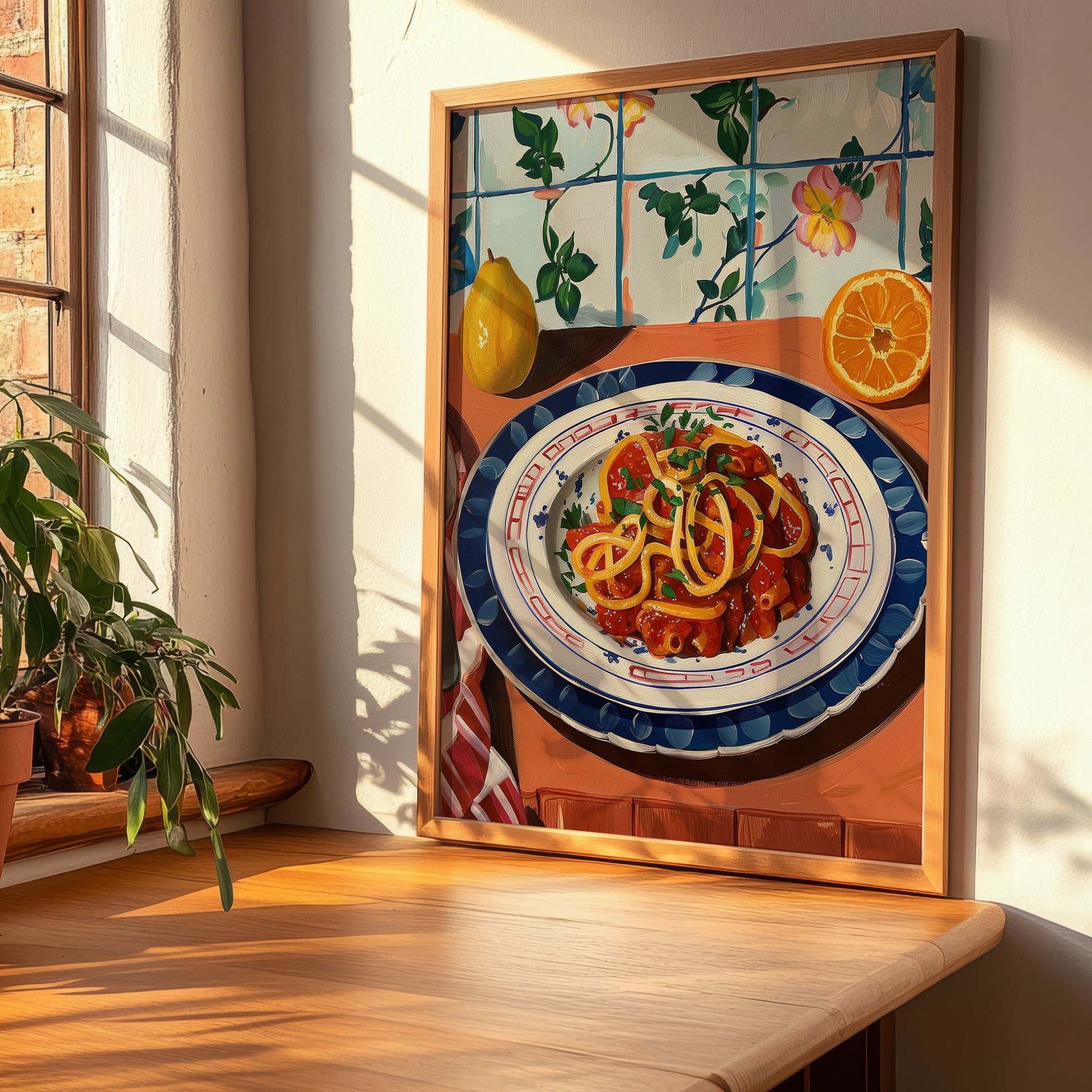 Amatriciana – Italian Pasta, Trattoria Still Life, clean layout with no caption
