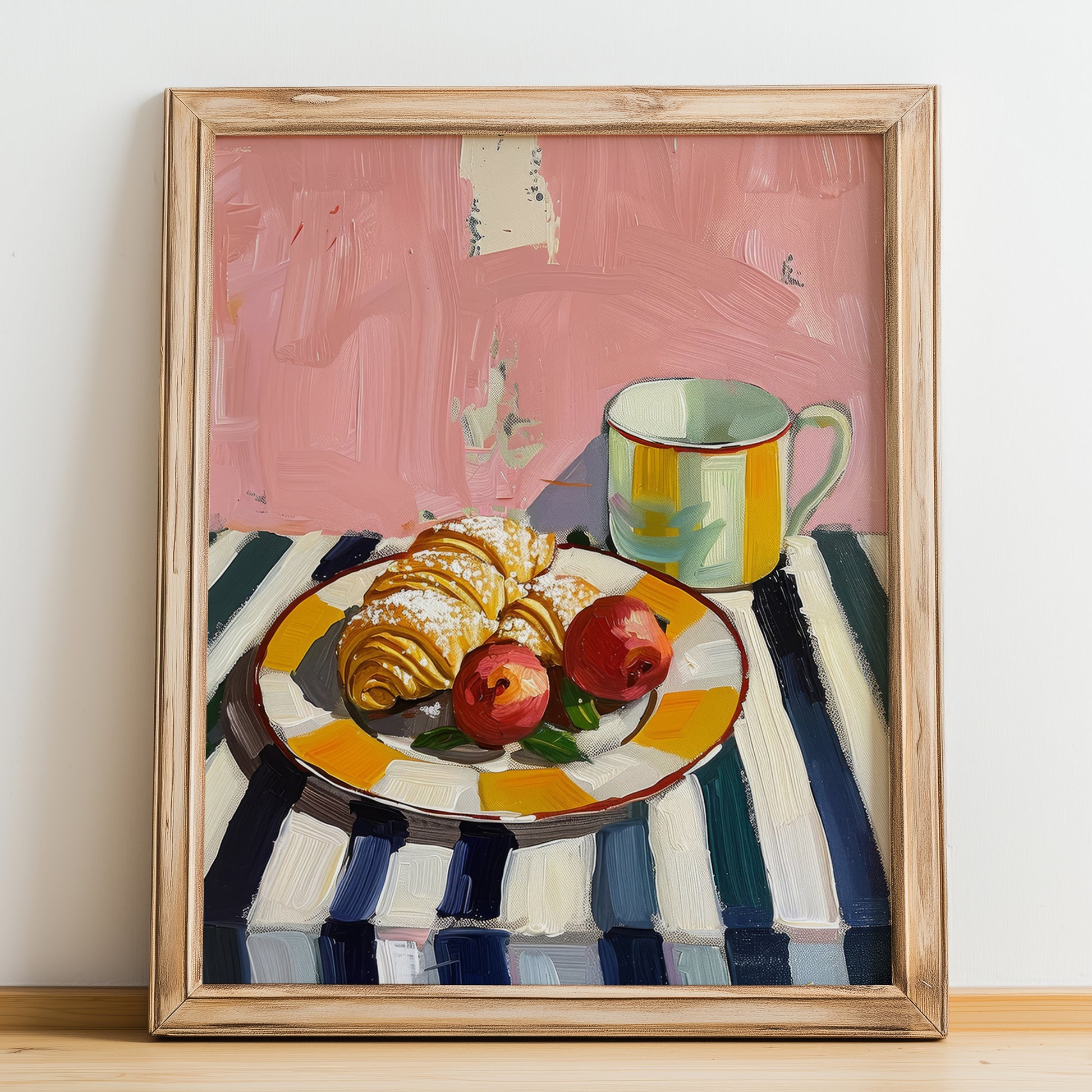 Sfogliatella – Italian Pastry Dish, Fine Dining Restaurant Painting, no-text version framed in wood