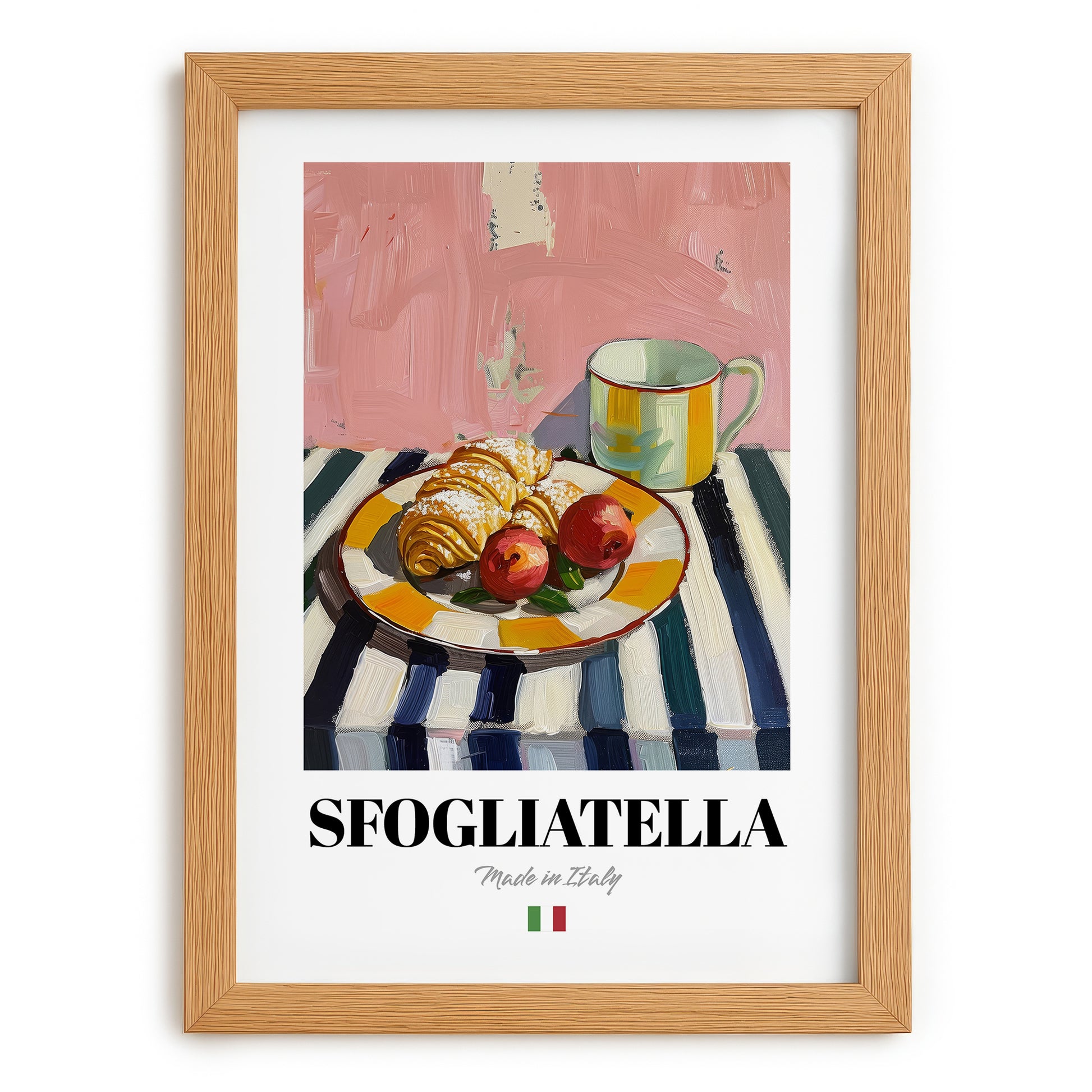 Sfogliatella – Italian Pastry Dish, Fine Dining Restaurant Painting, set in oak frame