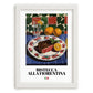 Bistecca alla Fiorentina – Italian Meat Dish, Café Poster, placed in minimal white frame