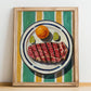 Bistecca alla Fiorentina – Italian Meat Dish, Tavern Poster, no-text version framed in wood