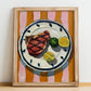 Bistecca alla Fiorentina – Italian Meat Dish, Tavern Print, no-text version framed in wood