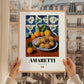 Amaretti – Italian Biscuits Dish, Café Poster, styled in a charming Paris street view