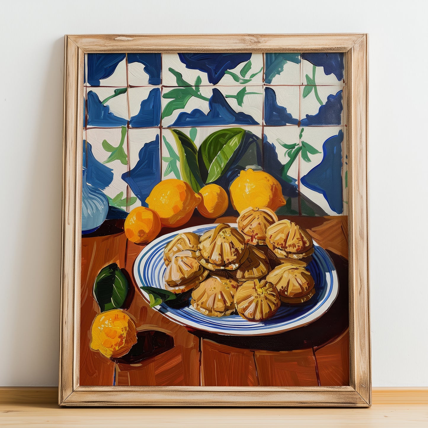 Amaretti – Italian Biscuits Dish, Café Poster, no-text version framed in wood