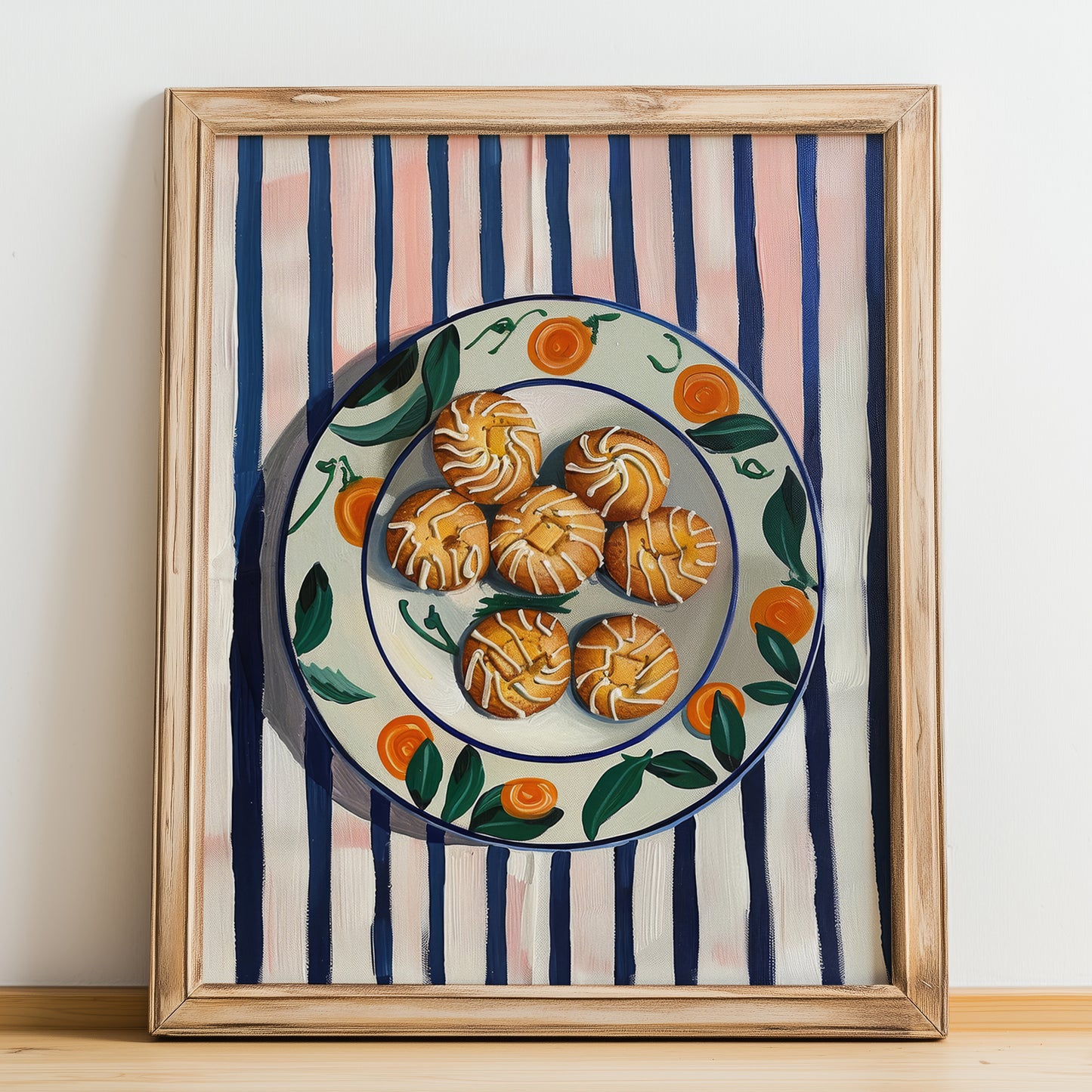 Amaretti – Italian Biscuits Dish, Tavern Print, no-text version framed in wood