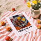 Arrosticini – Italian Meat Dish, Brasserie Print, unframed on coastal sand