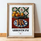 Arrosticini – Italian Meat Dish, Tavern Illustration, in wooden frame leaning on the floor