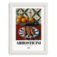 Arrosticini – Italian Meat Dish, Tavern Illustration, placed in minimal white frame