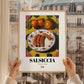 Salsiccia – Italian Meat Dish, Food Bar Poster, styled in a charming Paris street view