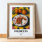 Salsiccia – Italian Meat Dish, Food Bar Poster, in wooden frame leaning on the floor