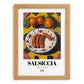 Salsiccia – Italian Meat Dish, Food Bar Poster, set in oak frame