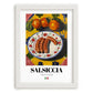Salsiccia – Italian Meat Dish, Food Bar Poster, placed in minimal white frame