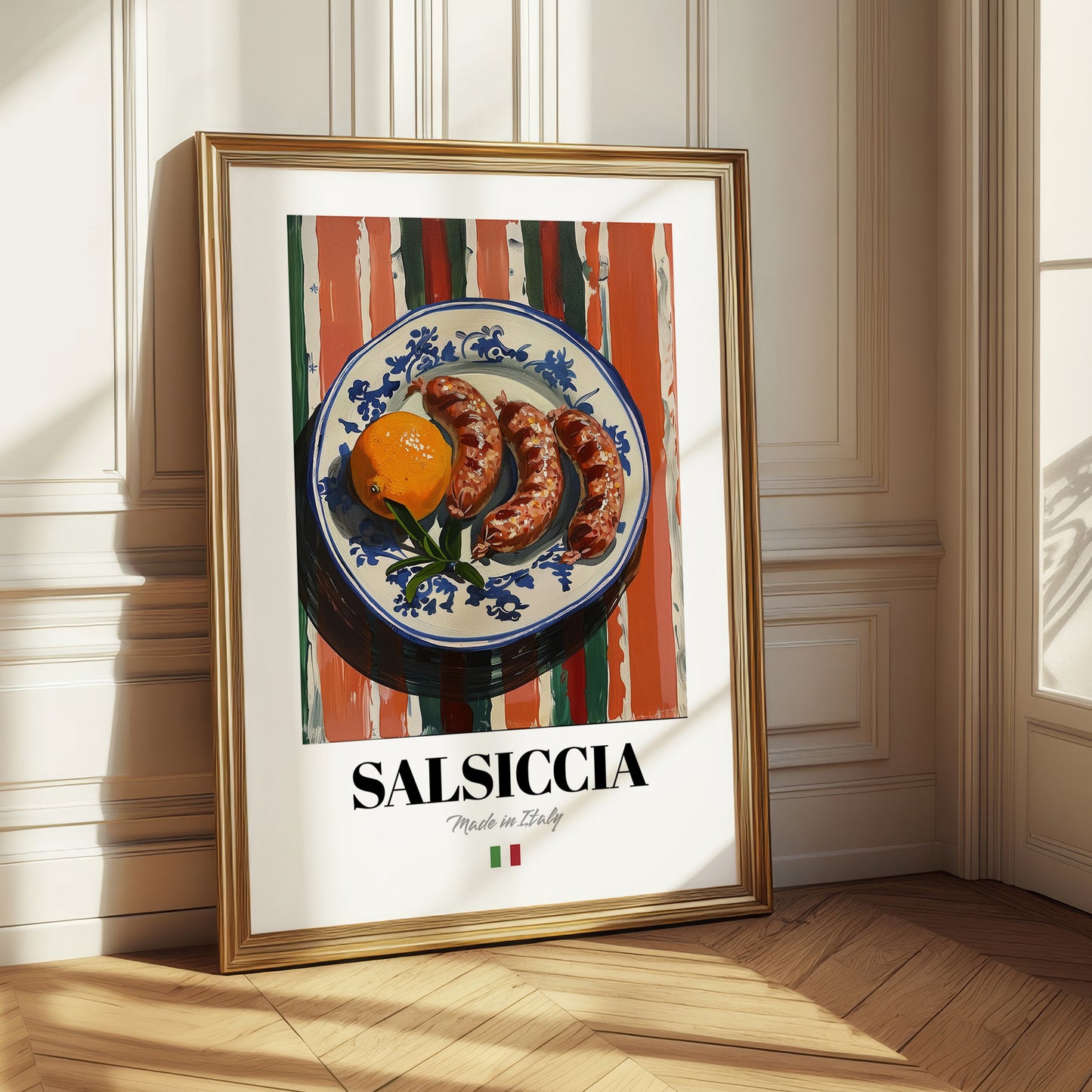 Salsiccia – Italian Meat Dish, Farmhouse Kitchen Wall Decor