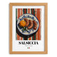 Salsiccia – Italian Meat Dish, Farmhouse Kitchen Wall Decor, set in oak frame