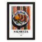 Salsiccia – Italian Meat Dish, Farmhouse Kitchen Wall Decor, in sleek black frame