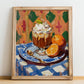 Affogato – Italian Dessert Dish, Tavern Print, no-text version framed in wood