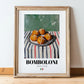 Bomboloni – Italian Pastry Dish, Café Poster, in wooden frame leaning on the floor