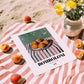 Bomboloni – Italian Pastry Dish, Café Poster, unframed on coastal sand