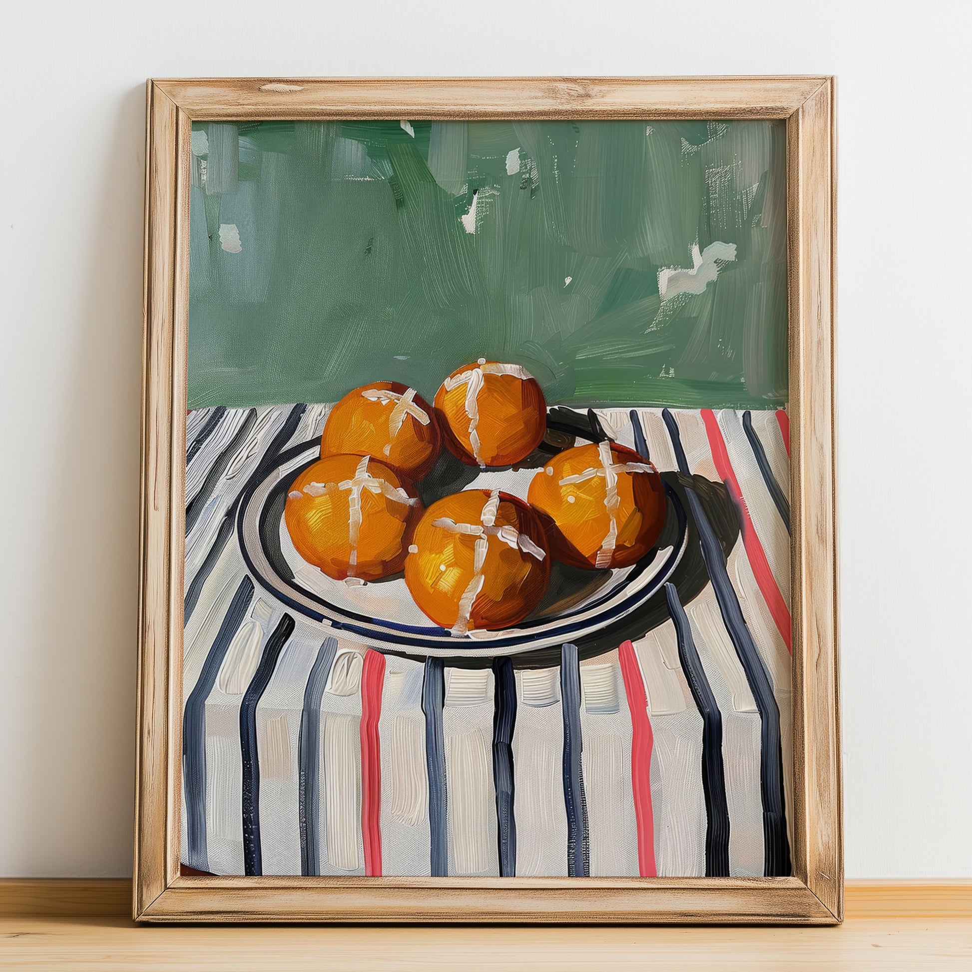 Bomboloni – Italian Pastry Dish, Café Poster, no-text version framed in wood