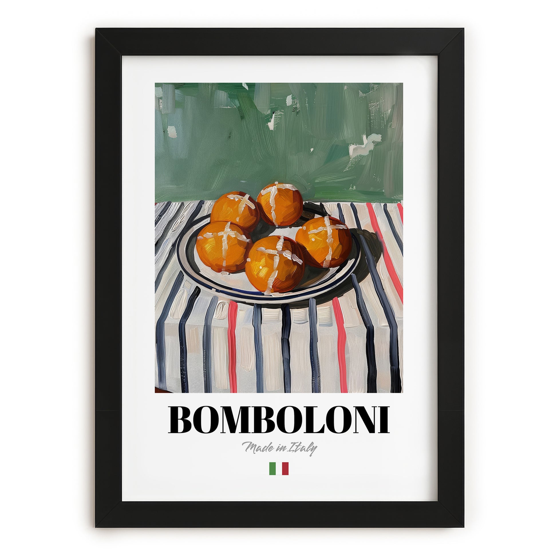 Bomboloni – Italian Pastry Dish, Café Poster, in sleek black frame