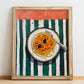 Spaghetti – Italian Pasta, Restaurant Poster, no-text version framed in wood