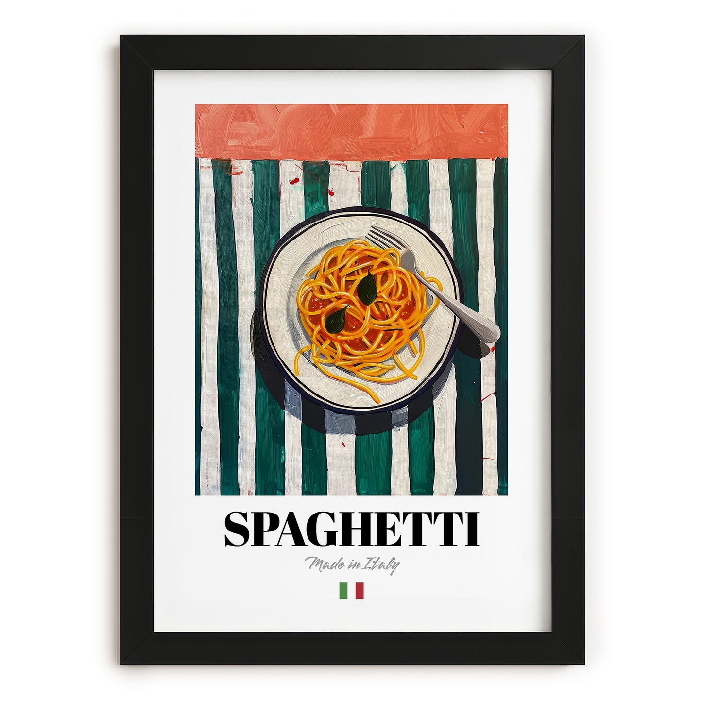 Spaghetti – Italian Pasta, Restaurant Poster, in sleek black frame