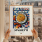 Spaghetti – Italian Pasta, Restaurant Poster, styled in a charming Paris street view