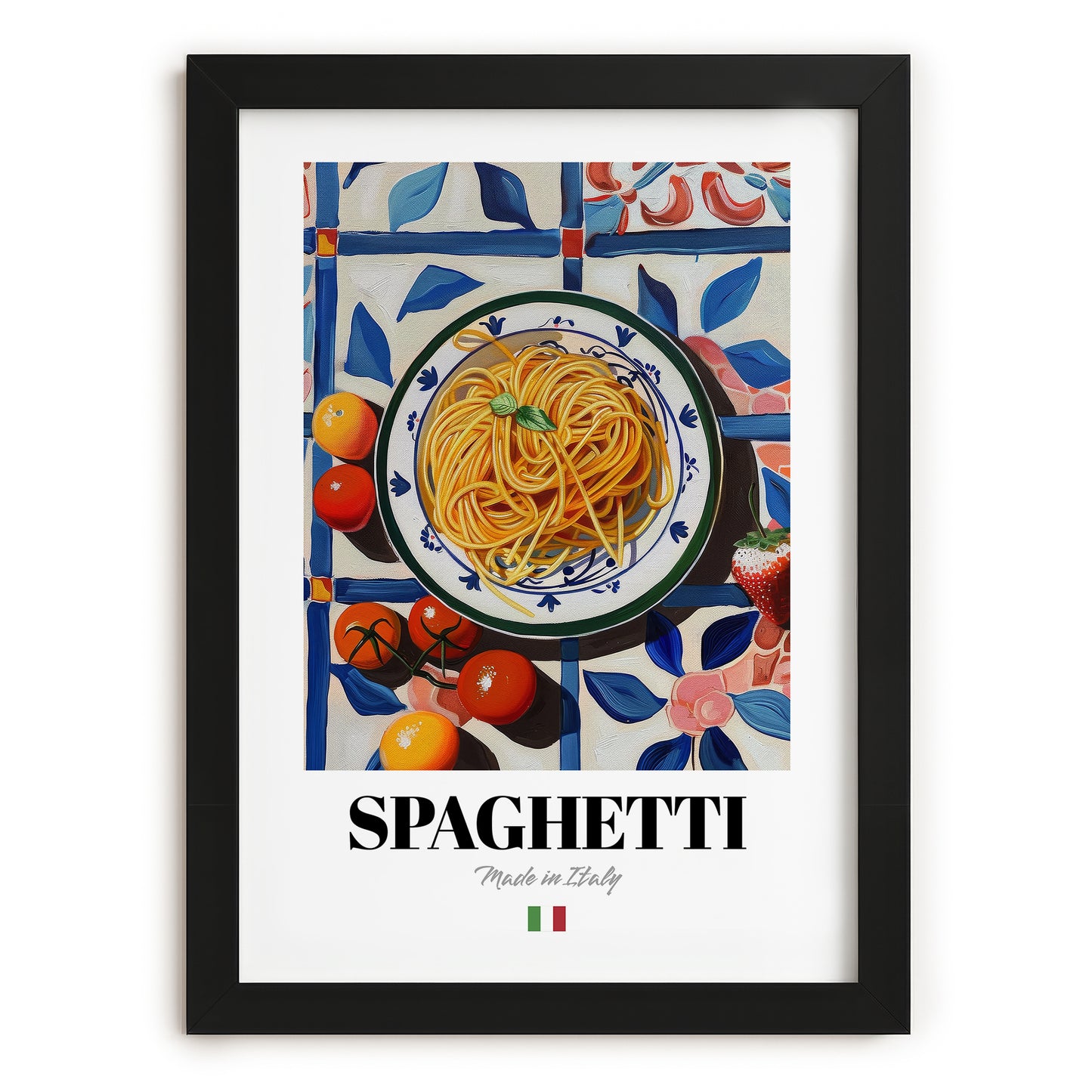 Spaghetti – Italian Pasta, Restaurant Poster, in sleek black frame