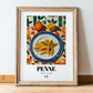 Penne – Italian Pasta, Trattoria Painting, in wooden frame leaning on the floor