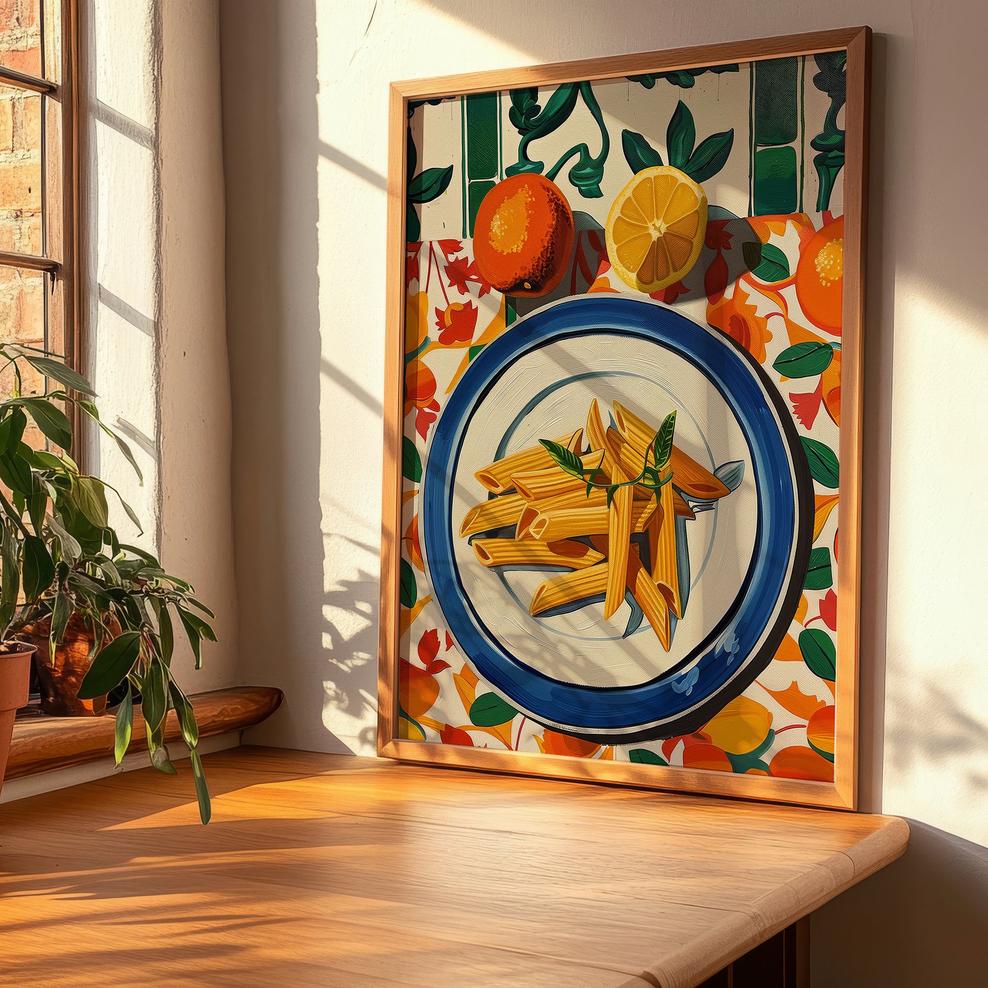 Penne – Italian Pasta, Trattoria Painting, clean layout with no caption