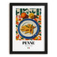 Penne – Italian Pasta, Trattoria Painting, in sleek black frame