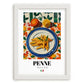 Penne – Italian Pasta, Trattoria Painting, placed in minimal white frame