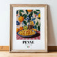 Penne – Italian Pasta, Ristorante Art, in wooden frame leaning on the floor