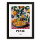 Penne – Italian Pasta, Ristorante Art, in sleek black frame