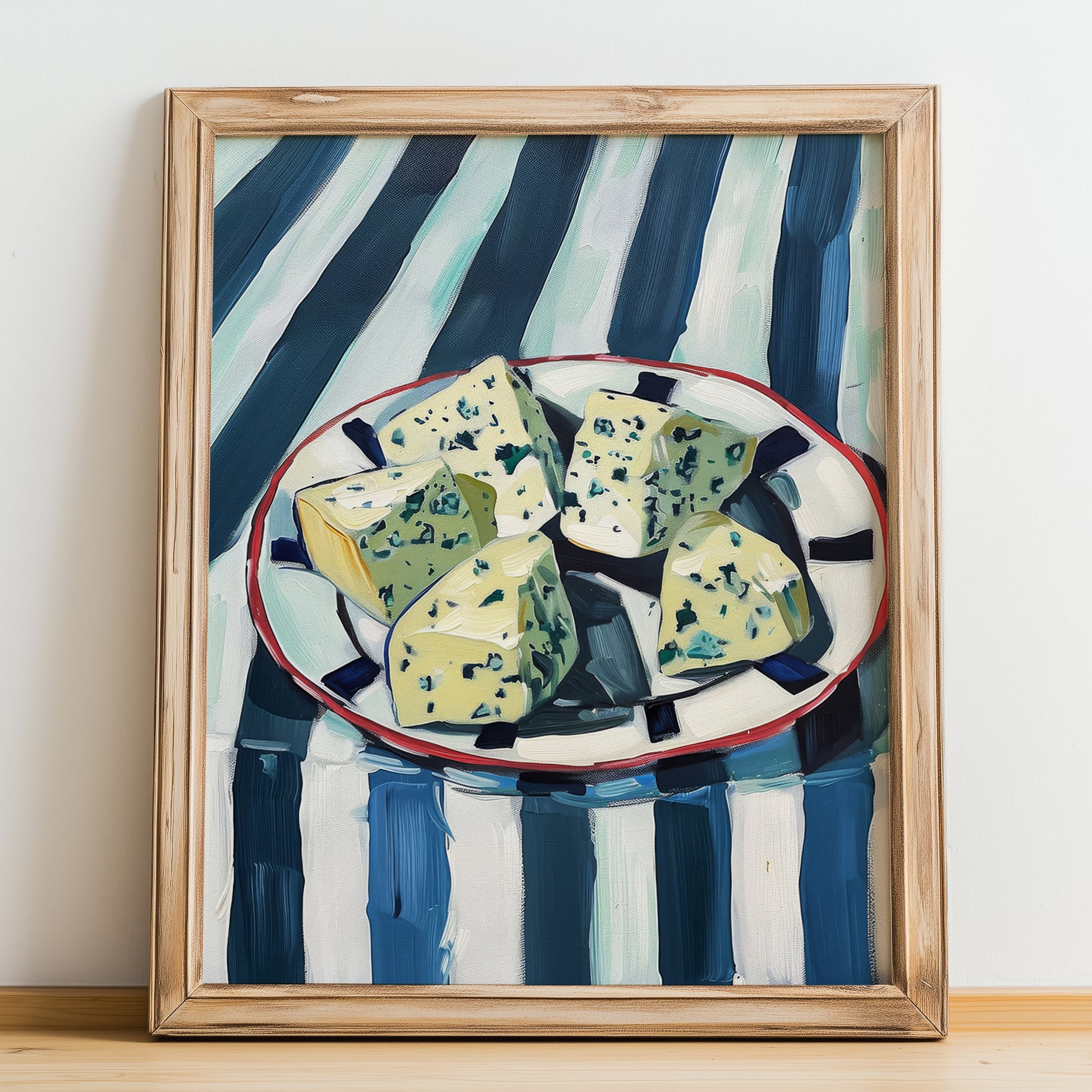 Gorgonzola – Italian Cheese Dish, Café Poster, no-text version framed in wood