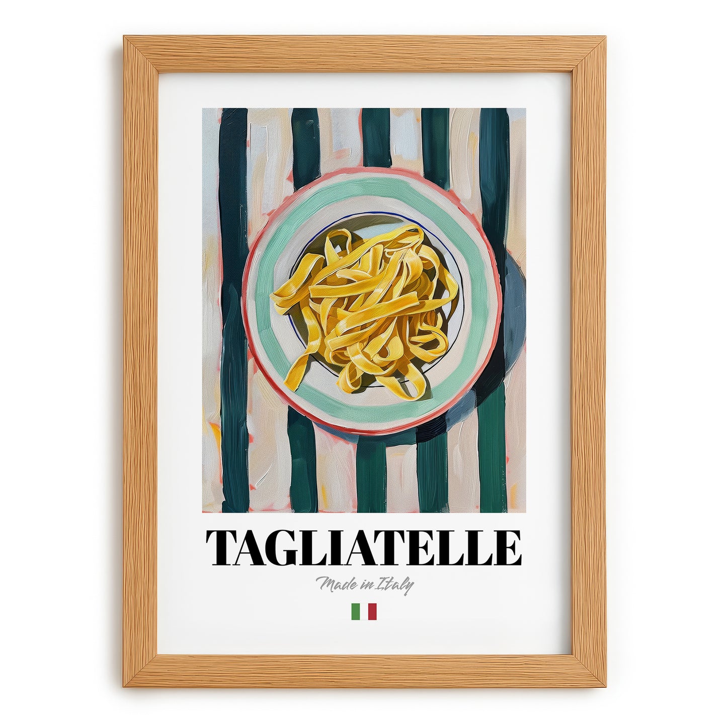 Tagliatelle – Italian Pasta, Osteria Poster, set in oak frame