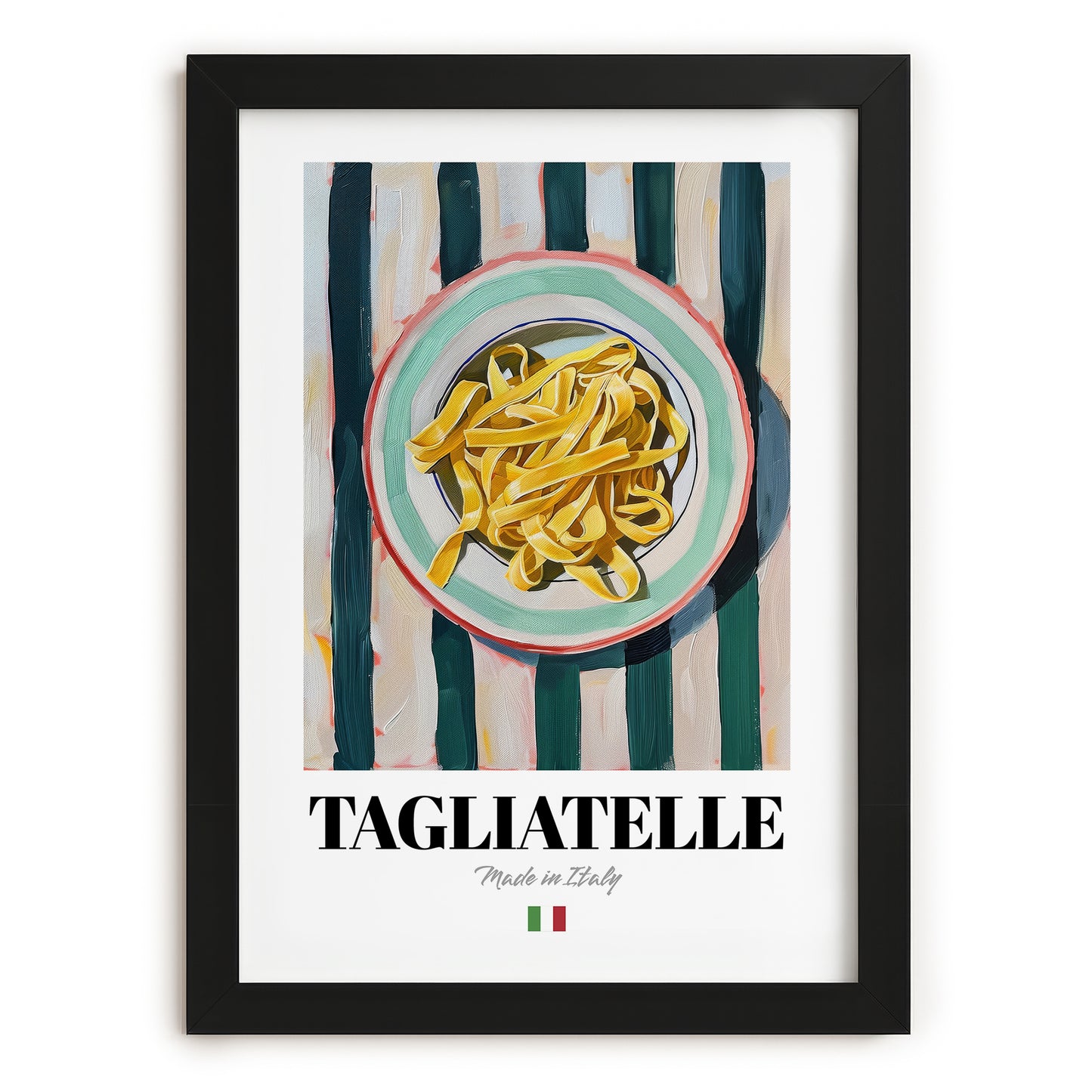 Tagliatelle – Italian Pasta, Osteria Poster, in sleek black frame