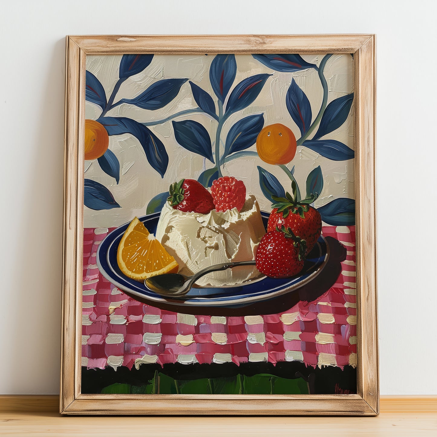 Mascarpone – Italian Cheese Dish, Café Poster, no-text version framed in wood