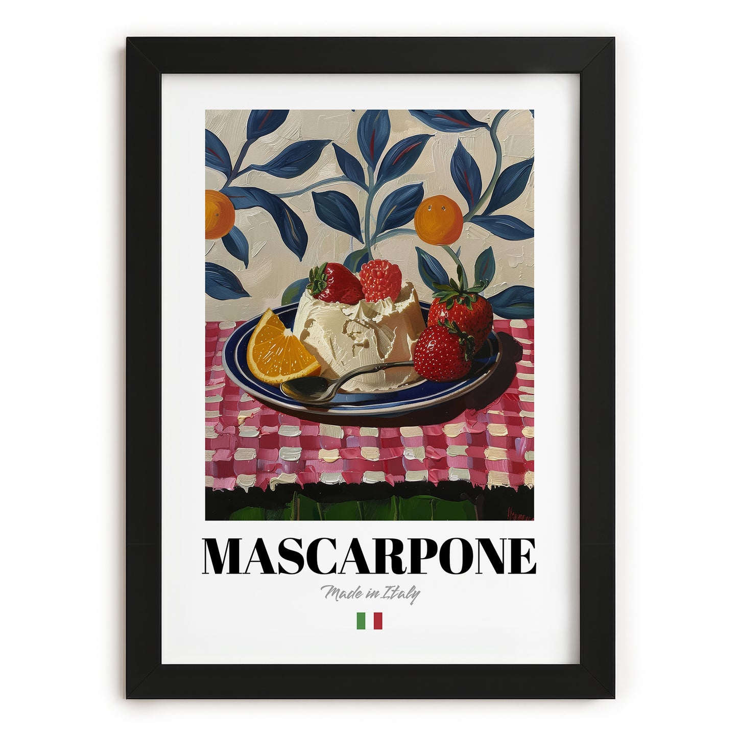 Mascarpone – Italian Cheese Dish, Café Poster, in sleek black frame
