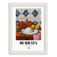 Burrata – Italian Cheese Dish, Tavern Poster, placed in minimal white frame