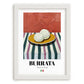 Burrata – Italian Cheese Dish, Fine Dining Restaurant Poster, placed in minimal white frame