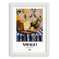 Asiago – Italian Cheese Dish, Café Wall Art, placed in minimal white frame